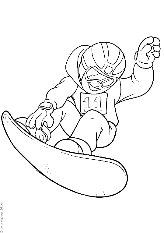 Plansa de colorat cu Snowboarding 6 6